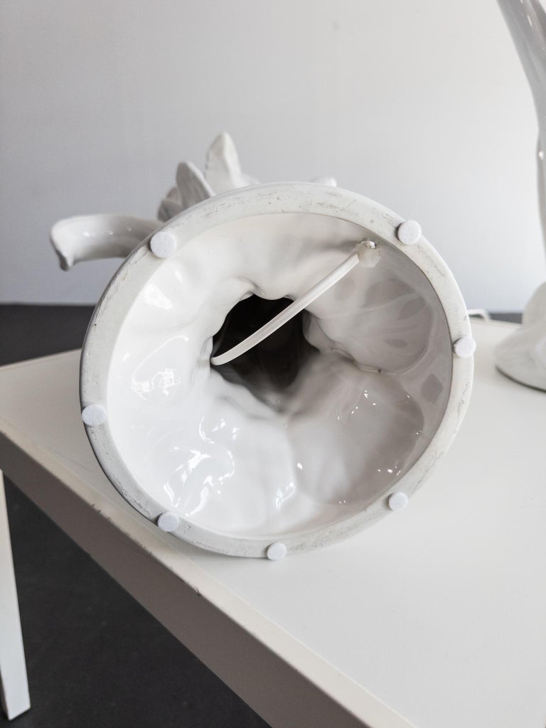 Stunning Vintage Porcelain Table Lamps – Italian Style, Floral Design