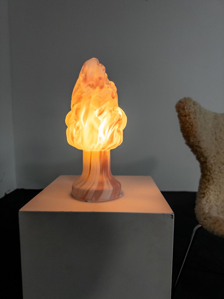 Sculptural Art Glass Table Lamp by Monica Backström for Pukeberg