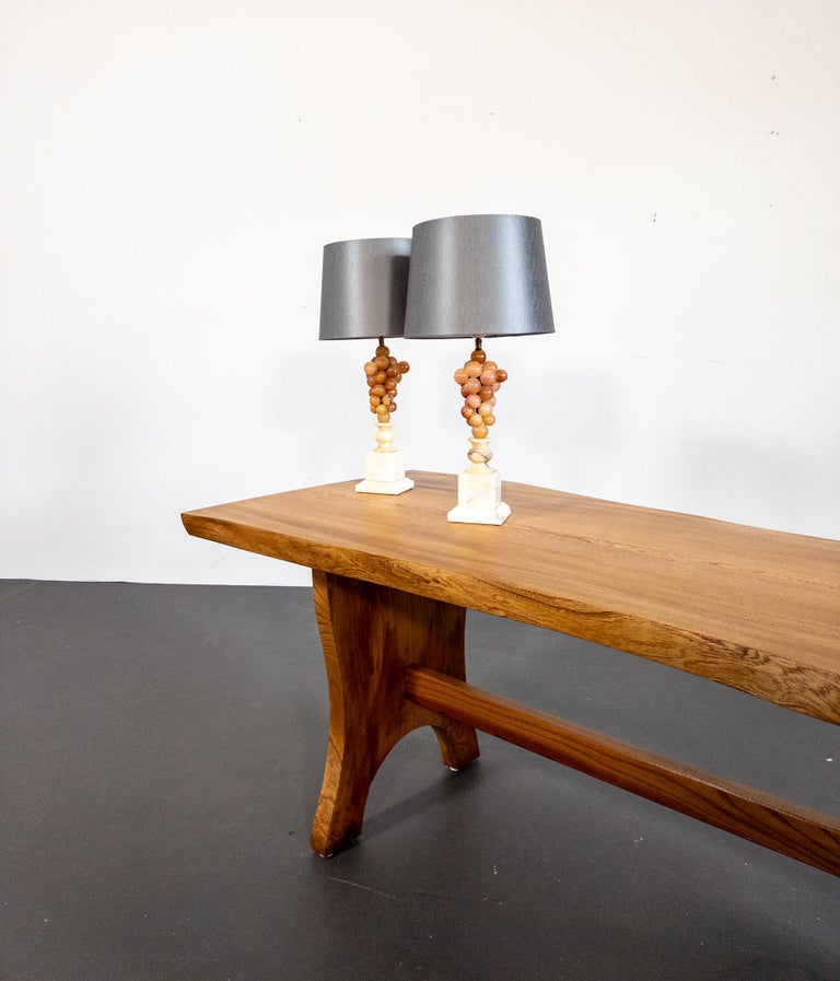 Pair of Italian Alabaster Grape Table Lamps – 1950s