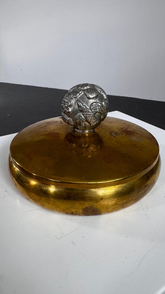 Modern Swedish Lidded Jar by Carl-Einar Borgström for Ystad-Metall, 1930s