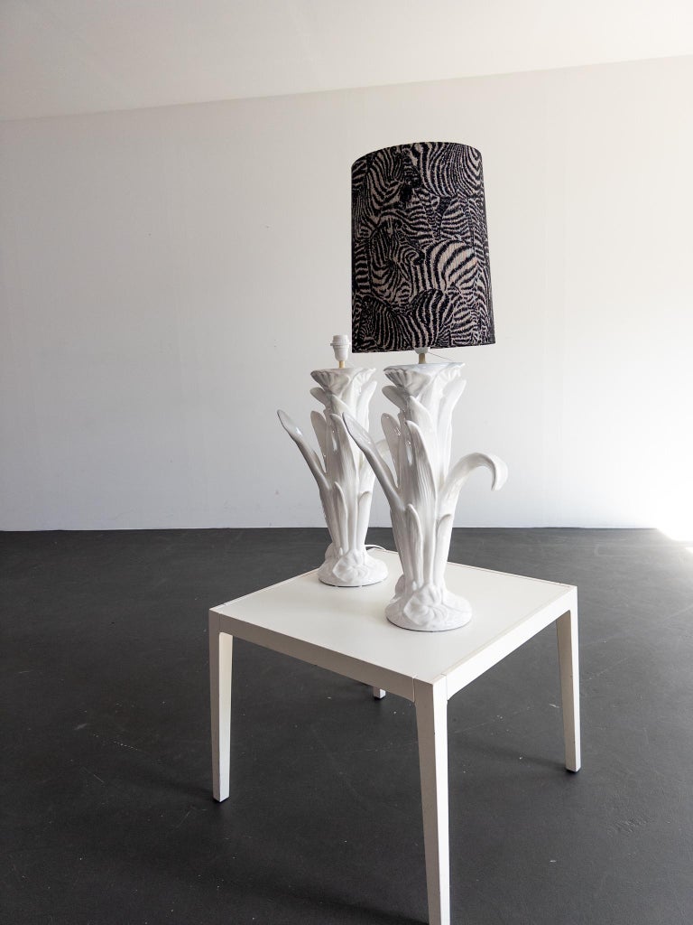 Stunning Vintage Porcelain Table Lamps – Italian Style, Floral Design