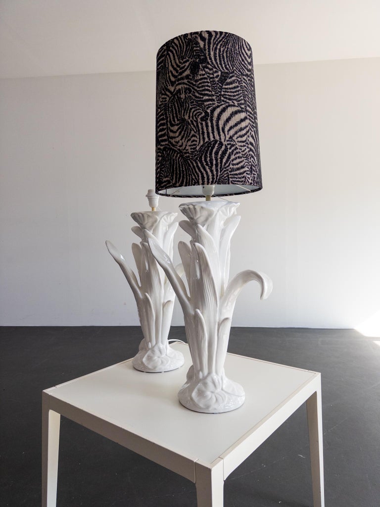 Stunning Vintage Porcelain Table Lamps – Italian Style, Floral Design