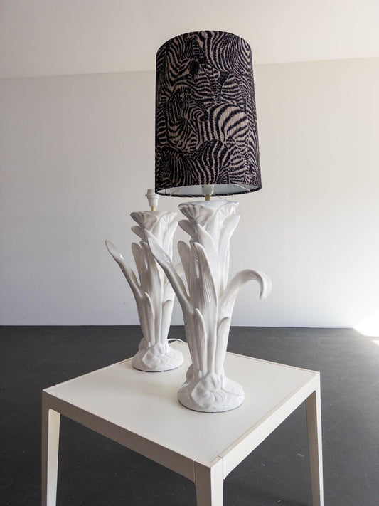 Stunning Vintage Porcelain Table Lamps – Italian Style, Floral Design