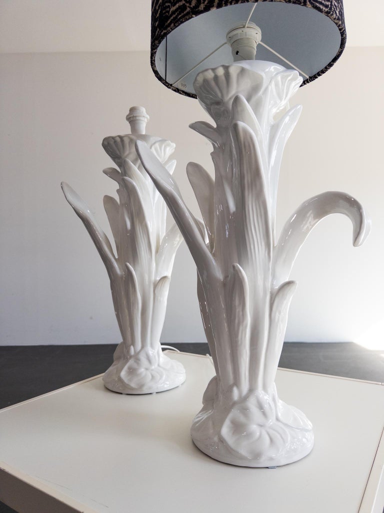 Stunning Vintage Porcelain Table Lamps – Italian Style, Floral Design