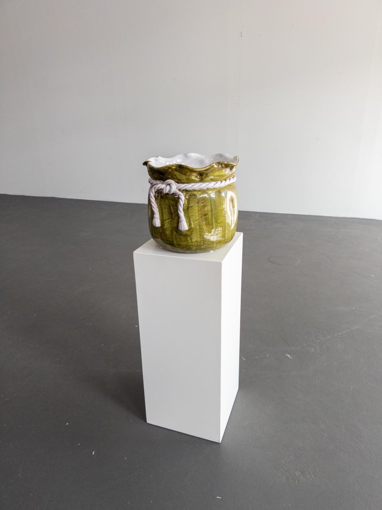 Vintage Italian Rope Tassel Cachepot Planter – Circa 1960