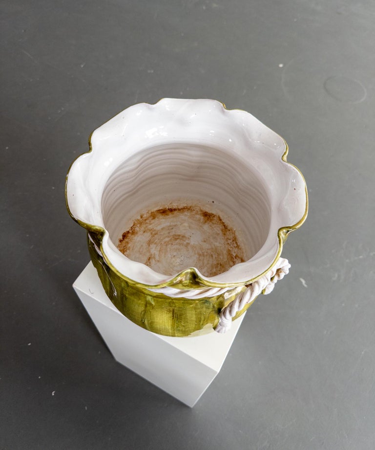 Vintage Italian Rope Tassel Cachepot Planter – Circa 1960