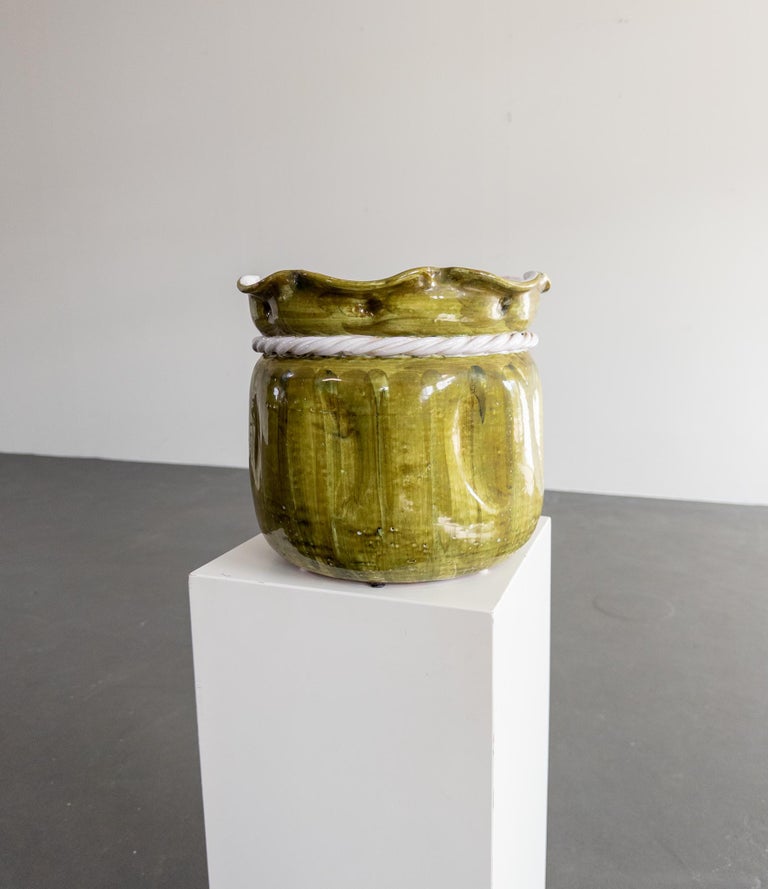 Vintage Italian Rope Tassel Cachepot Planter – Circa 1960