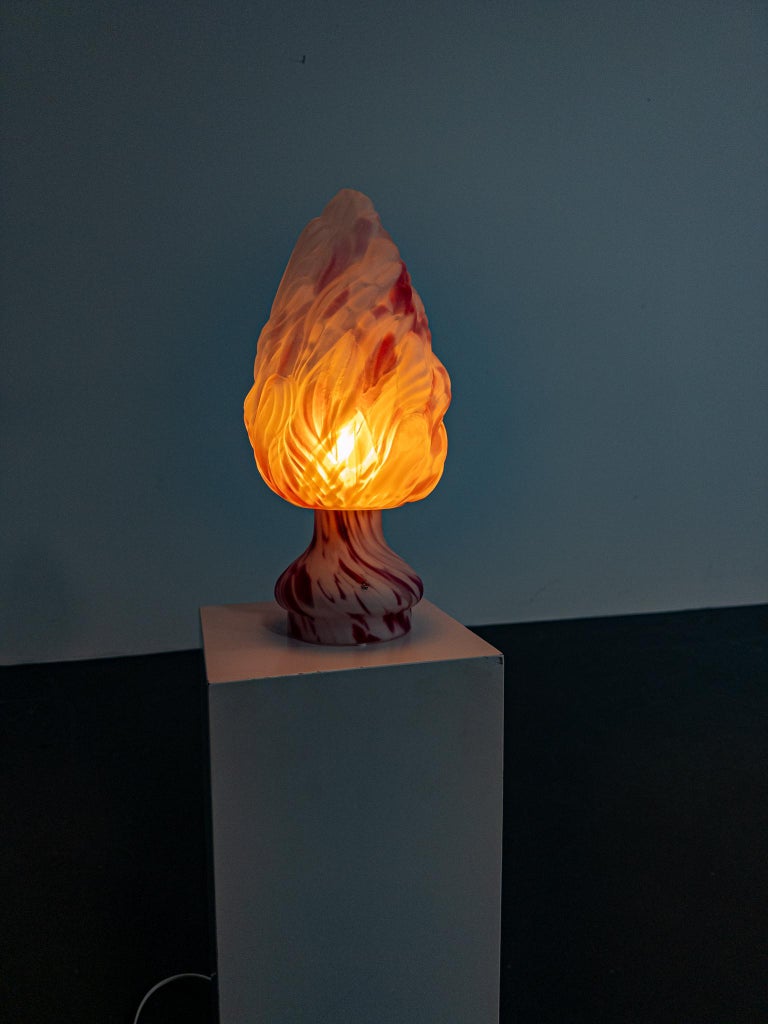 Sculptural Art Glass Table Lamp by Monica Backström for Pukeberg, 1970s