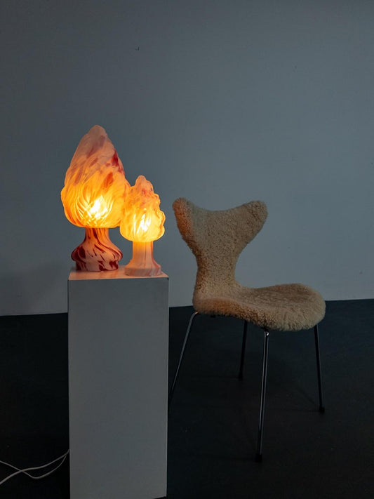 Sculptural Art Glass Table Lamp by Monica Backström for Pukeberg, 1970s