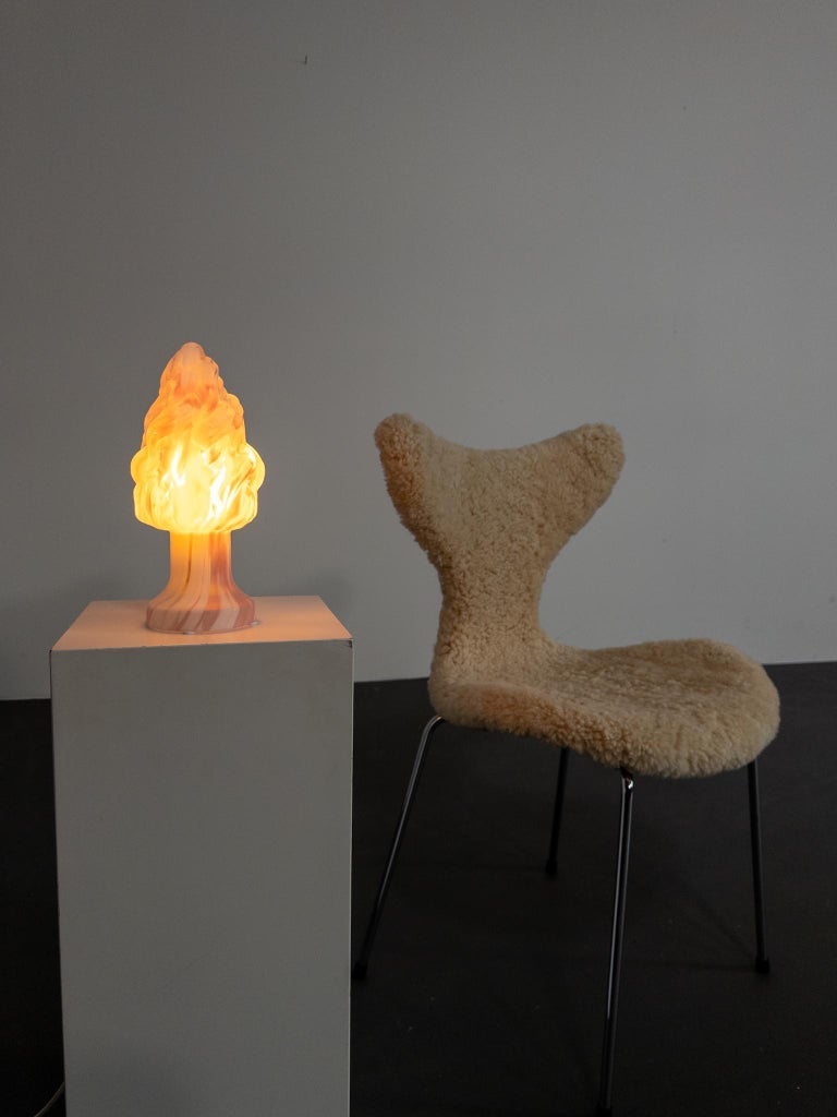 Sculptural Art Glass Table Lamp by Monica Backström for Pukeberg