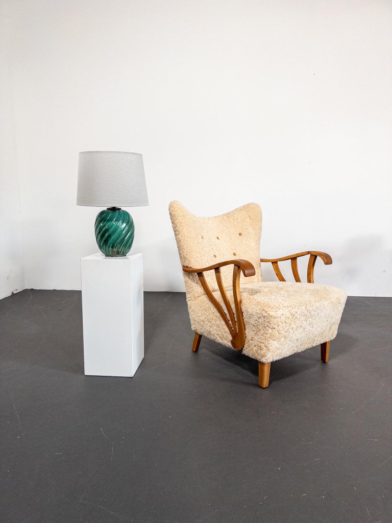 Art Deco Ceramic Table Lamp by Anna-Lisa Thomson for Upsala Ekeby, 1930s