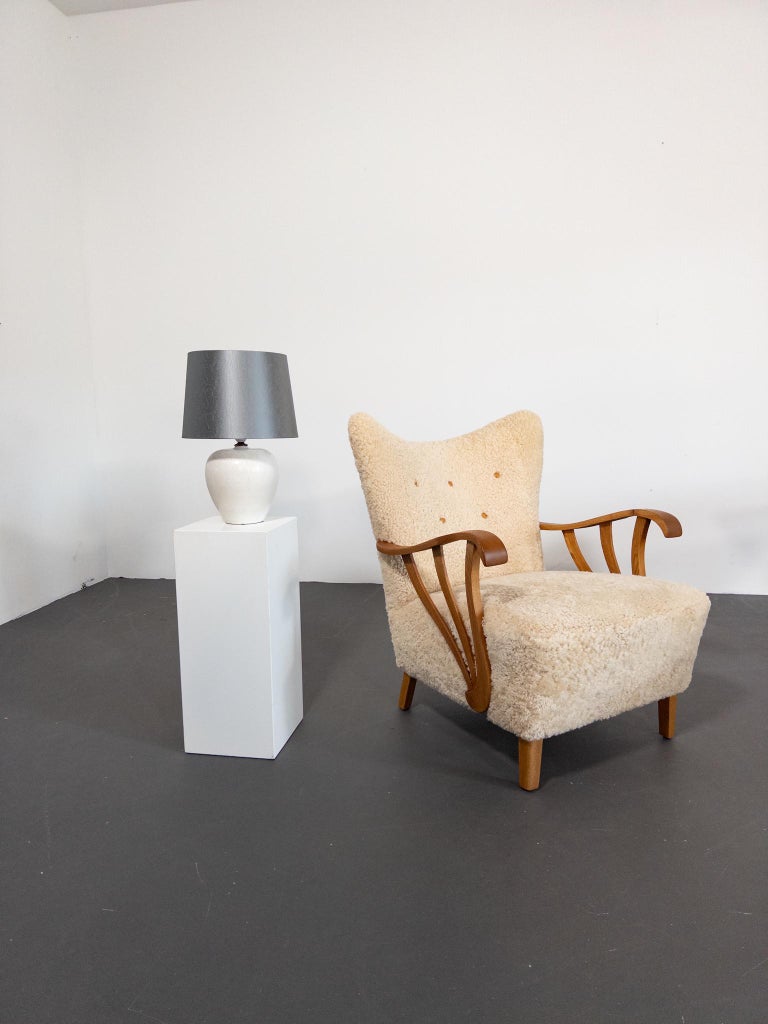 Mid-Century Ceramic Table Lamp by Gunnar Nylund for Rörstrand, Sweden –  1950s