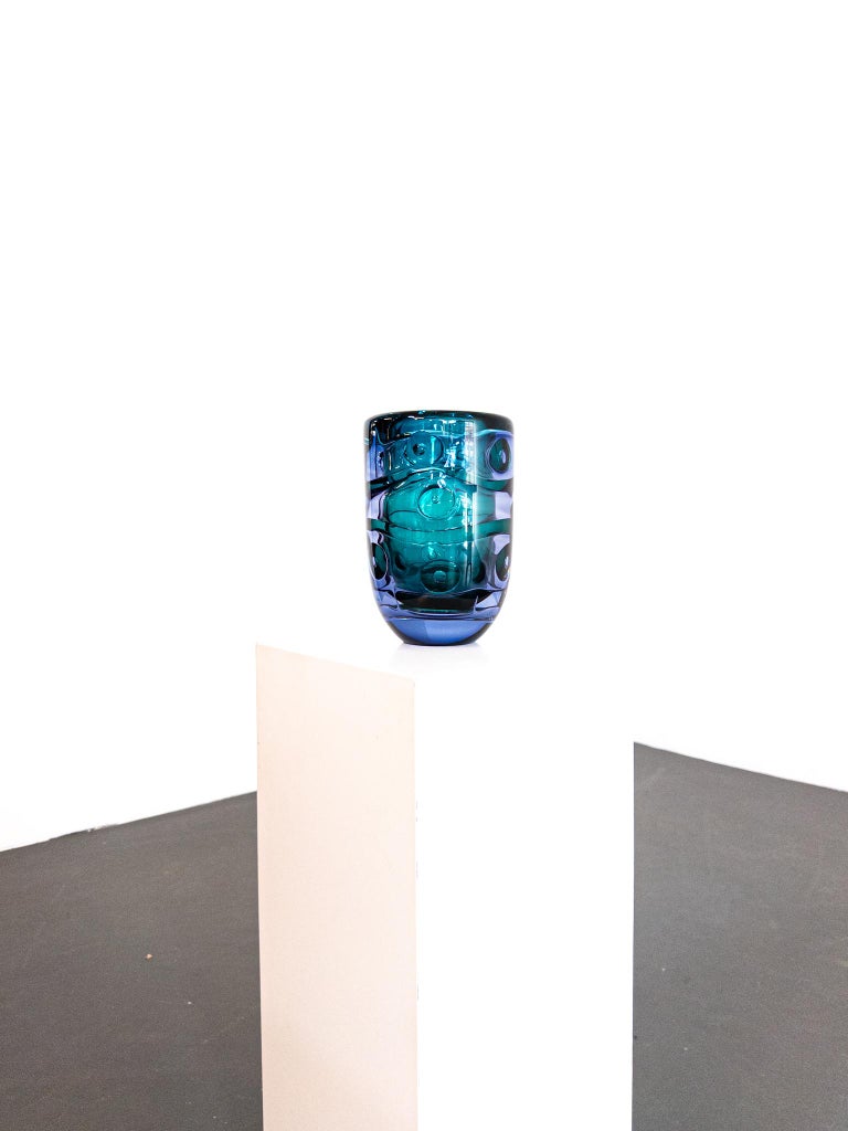 “Blue Skies” by Bengt Edenfalk – Unique Art Glass Vase