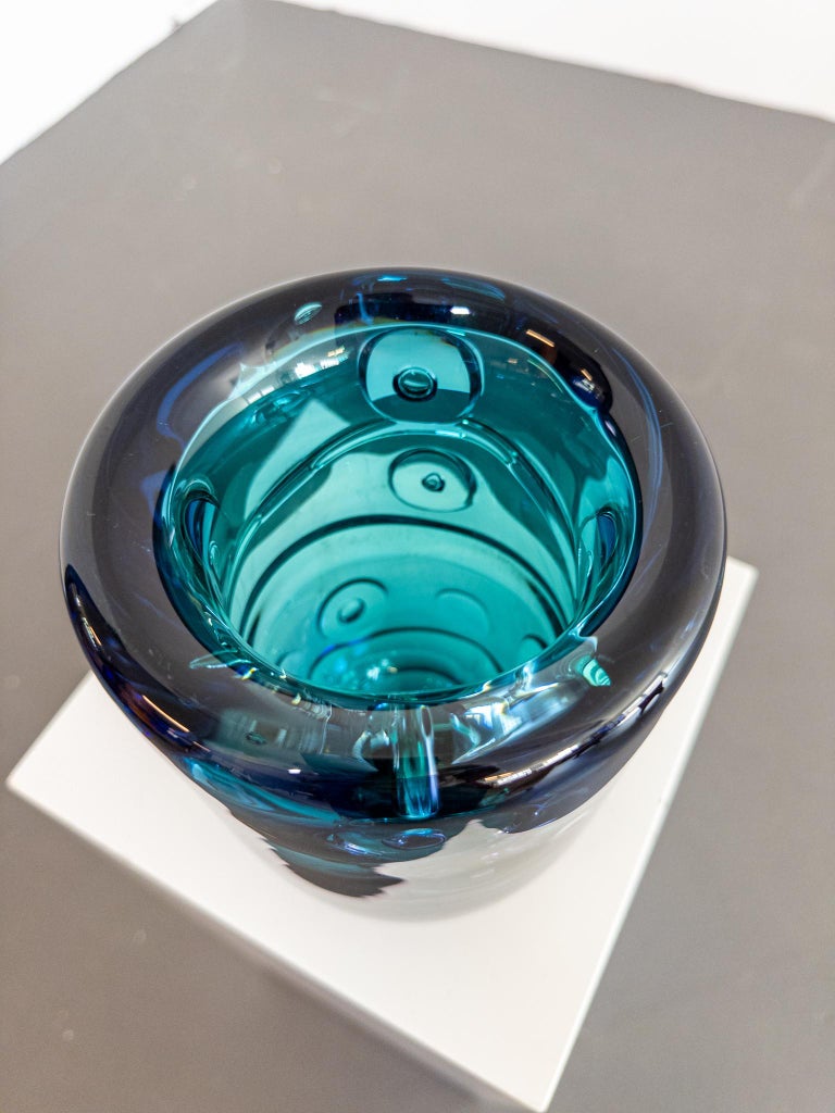 “Blue Skies” by Bengt Edenfalk – Unique Art Glass Vase