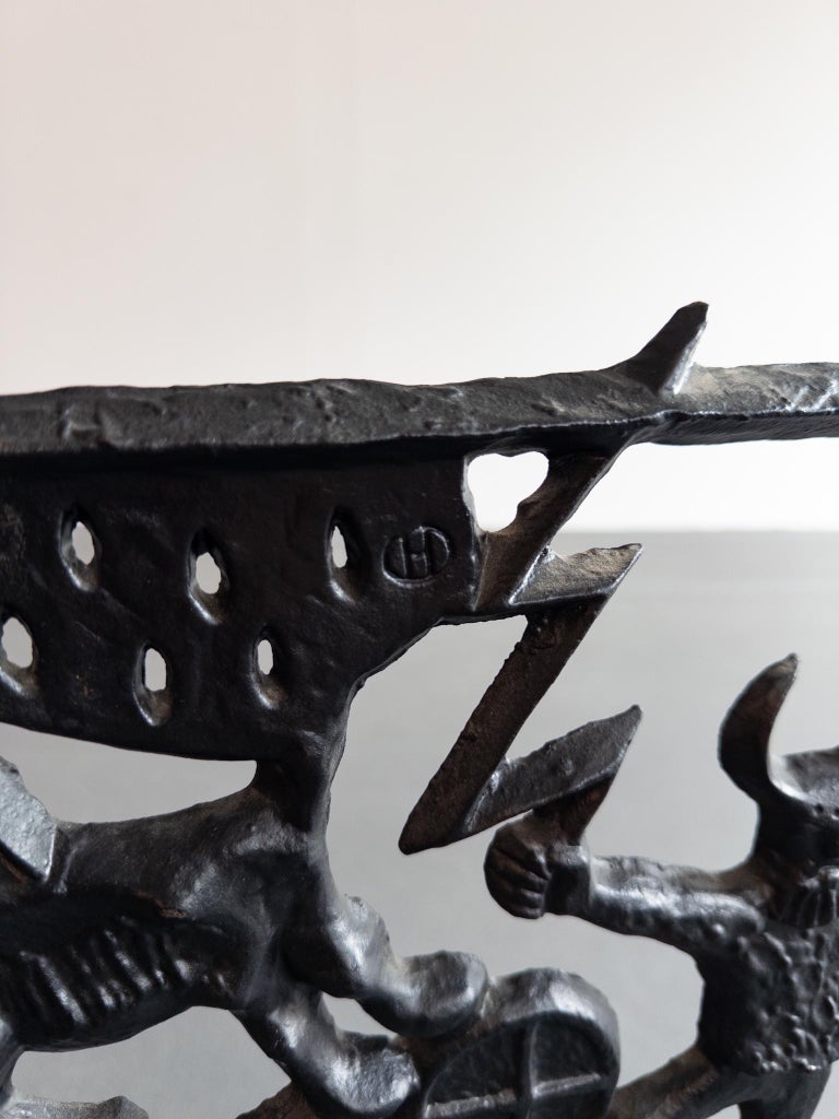 Brutalist Cast Iron Fireplace Screen by Olle Hermansson for Husqvarna – Sweden