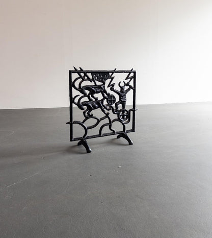 Brutalist Cast Iron Fireplace Screen by Olle Hermansson for Husqvarna – Sweden