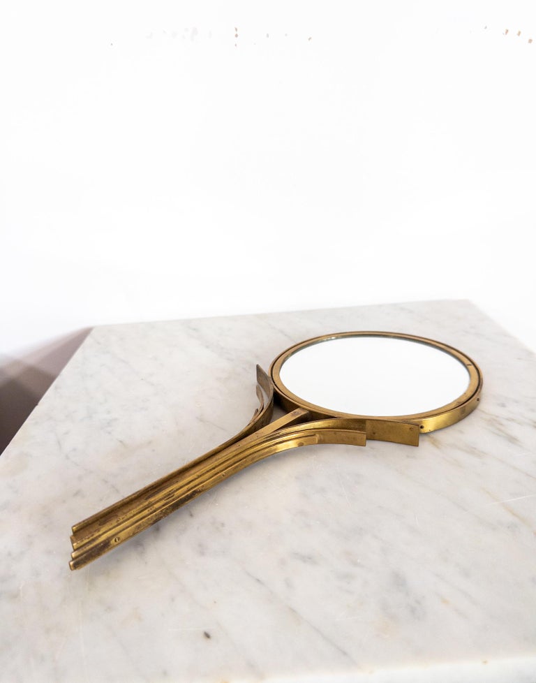 Double-Sided Hand Mirror by Ivar Ålenius Björk for Ystad-Metall, Sweden, 1940s