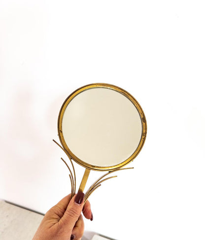Double-Sided Hand Mirror by Ivar Ålenius Björk for Ystad-Metall, Sweden, 1940s
