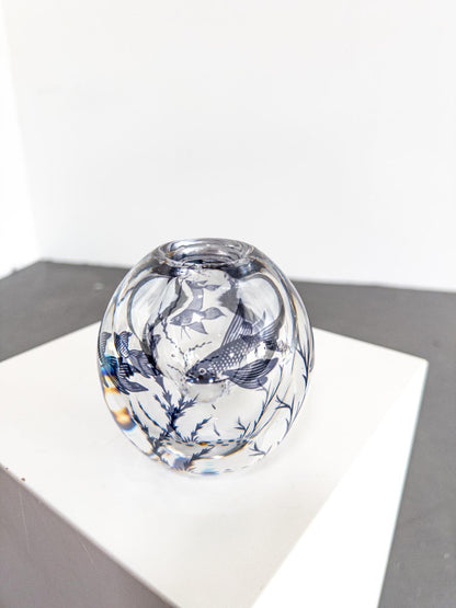 Rare Fish Graal Vase by Edward Hald for Orrefors