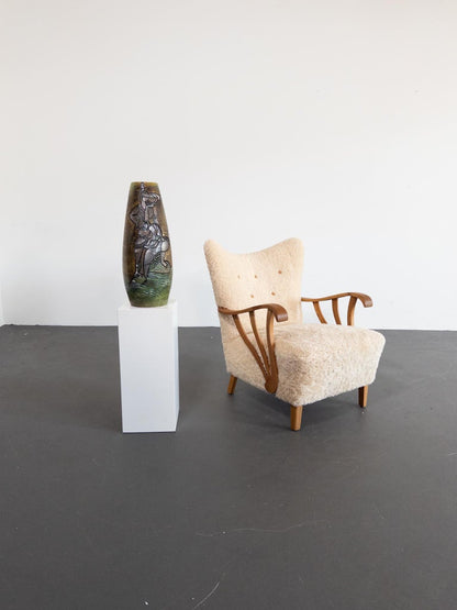 Monumental Floor Vase by Marian Zawadzki, Signed and Dated 1965