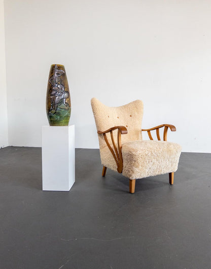 Monumental Floor Vase by Marian Zawadzki, Signed and Dated 1965