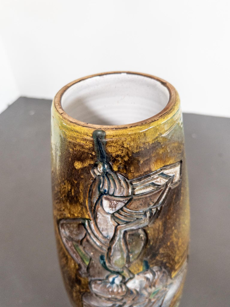 Monumental Floor Vase by Marian Zawadzki, Signed and Dated 1965