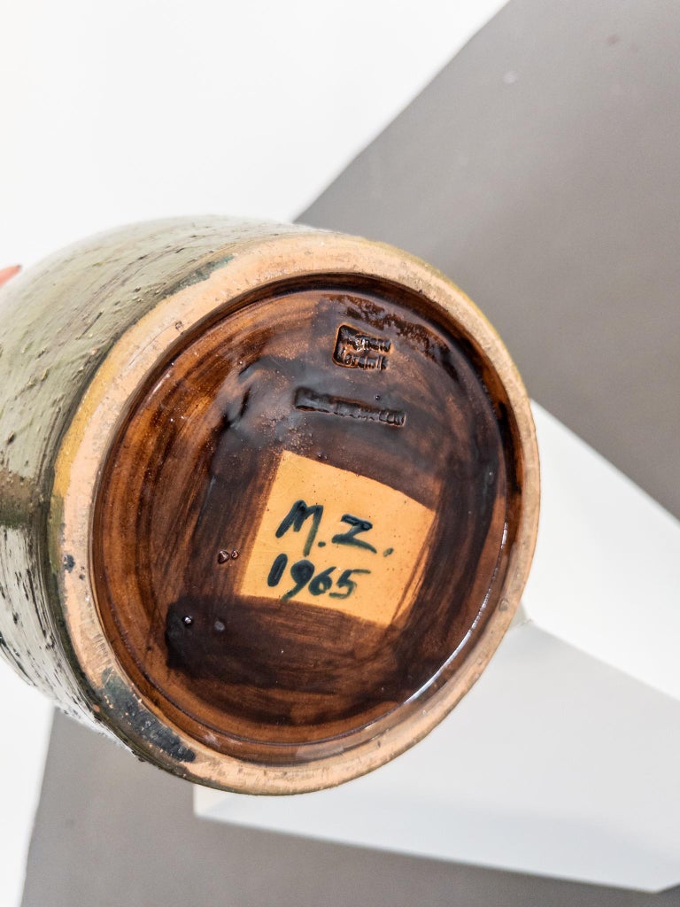 Monumental Floor Vase by Marian Zawadzki, Signed and Dated 1965