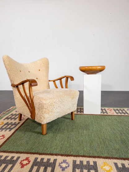 Sculptural Turned Pine Bowl by Oscar Johansson, Sweden