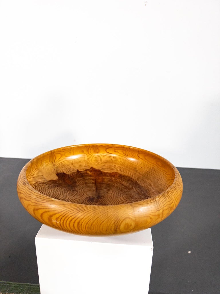 Sculptural Turned Pine Bowl by Oscar Johansson, Sweden