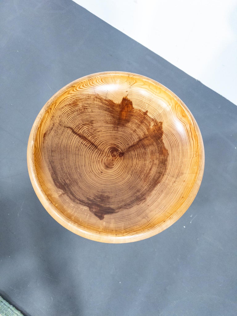Sculptural Turned Pine Bowl by Oscar Johansson, Sweden