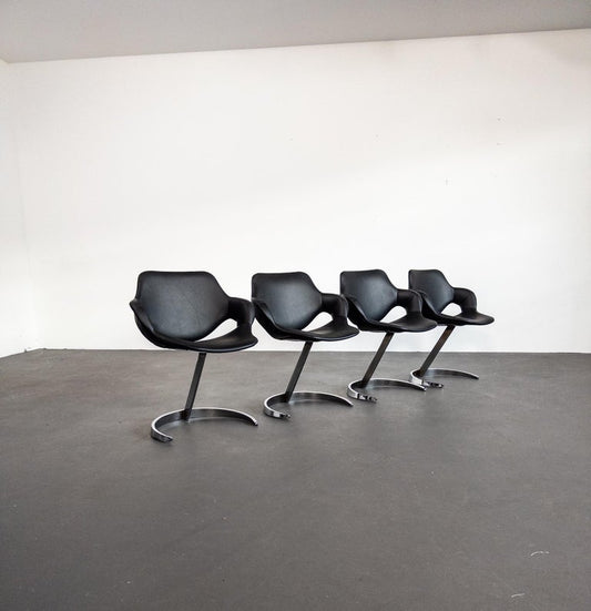 Set of Four Boris Tabakoff dining Chairs, France, 1970s