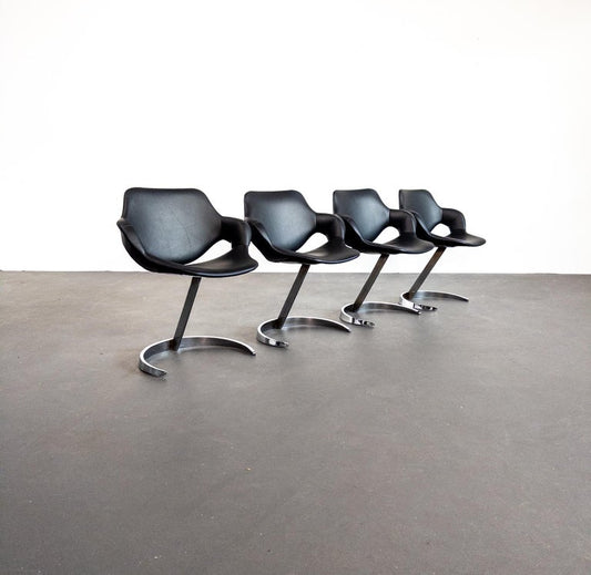 Set of Four Boris Tabakoff dining Chairs, France, 1970s