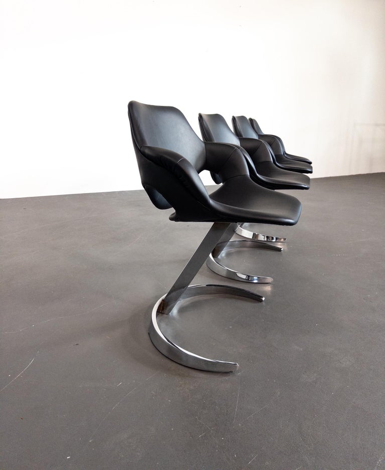 Set of Four Boris Tabakoff dining Chairs, France, 1970s