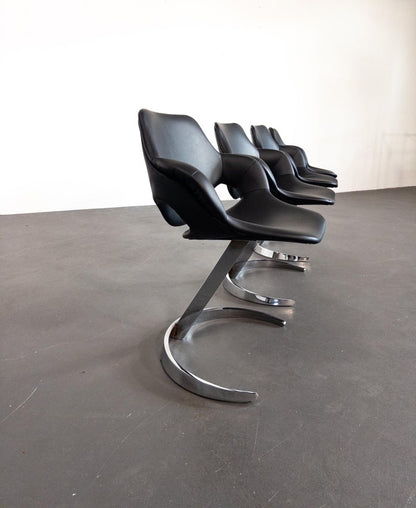 Set of Four Boris Tabakoff dining Chairs, France, 1970s