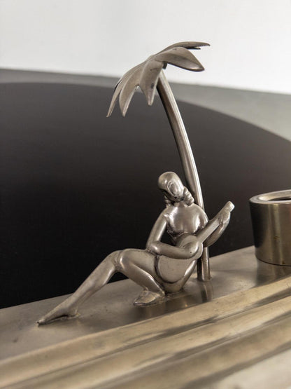 Art Deco Pewter Desk Set by Carl-Einar Borgström for Ystad Tenn, Sweden, 1930s