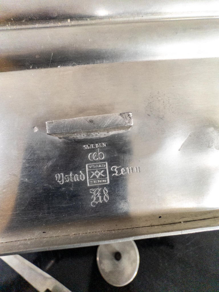 Art Deco Pewter Desk Set by Carl-Einar Borgström for Ystad Tenn, Sweden, 1930s