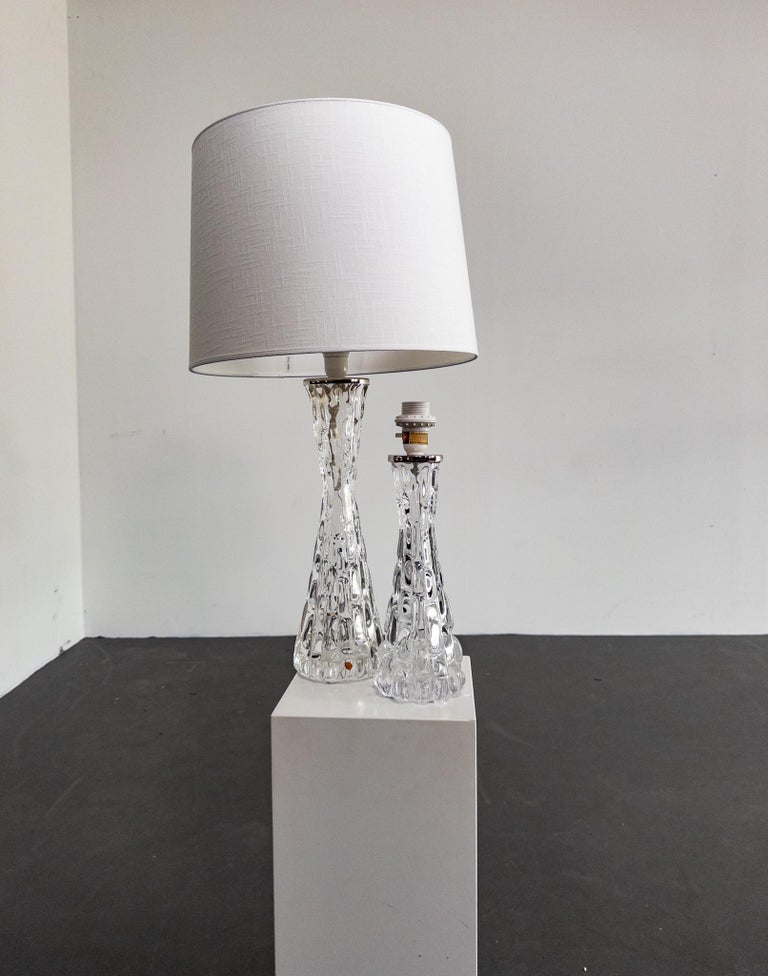 Sculptural Glass Table Lamps by Carl Fagerlund for Orrefors, Sweden, 1960s