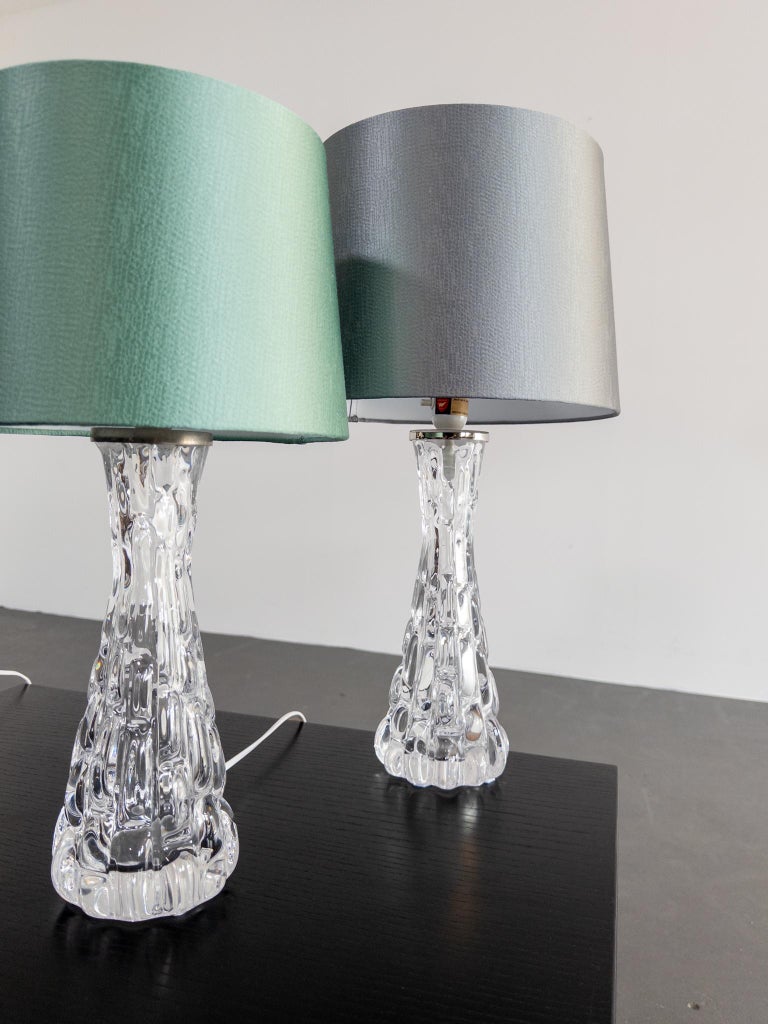 Sculptural Glass Table Lamps by Carl Fagerlund for Orrefors, Sweden, 1960s