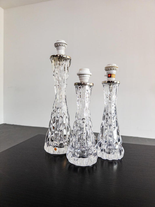 Sculptural Glass Table Lamps by Carl Fagerlund for Orrefors, Sweden, 1960s
