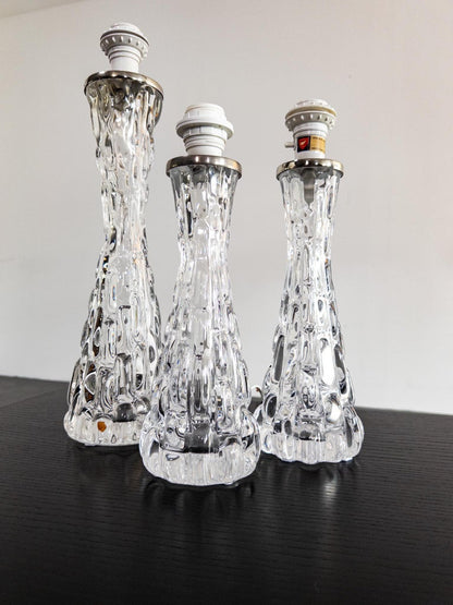 Sculptural Glass Table Lamps by Carl Fagerlund for Orrefors, Sweden, 1960s