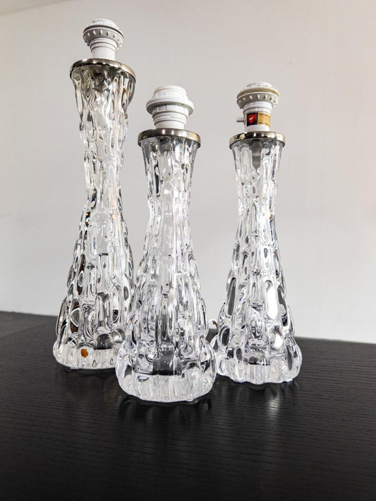 Sculptural Glass Table Lamps by Carl Fagerlund for Orrefors, Sweden, 1960s