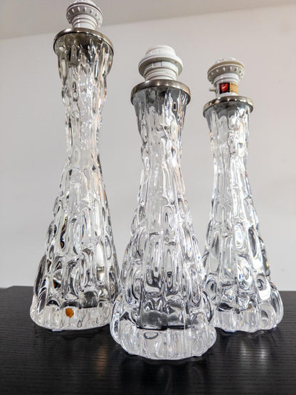 Sculptural Glass Table Lamps by Carl Fagerlund for Orrefors, Sweden, 1960s