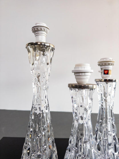 Sculptural Glass Table Lamps by Carl Fagerlund for Orrefors, Sweden, 1960s
