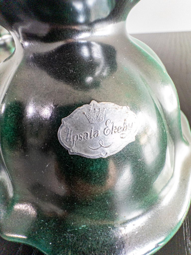 Pair of Art Deco Candlesticks by Upsala Ekeby, Sweden, 1930s