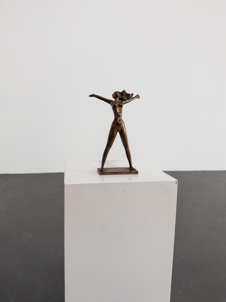 “Fritidsflickan” – Bronze Sculpture by Stig Blomberg for Ystad Brons, Sweden