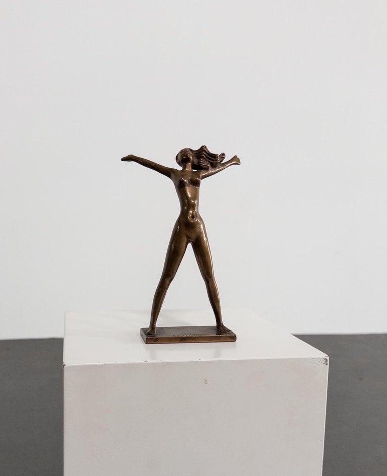 “Fritidsflickan” – Bronze Sculpture by Stig Blomberg for Ystad Brons, Sweden