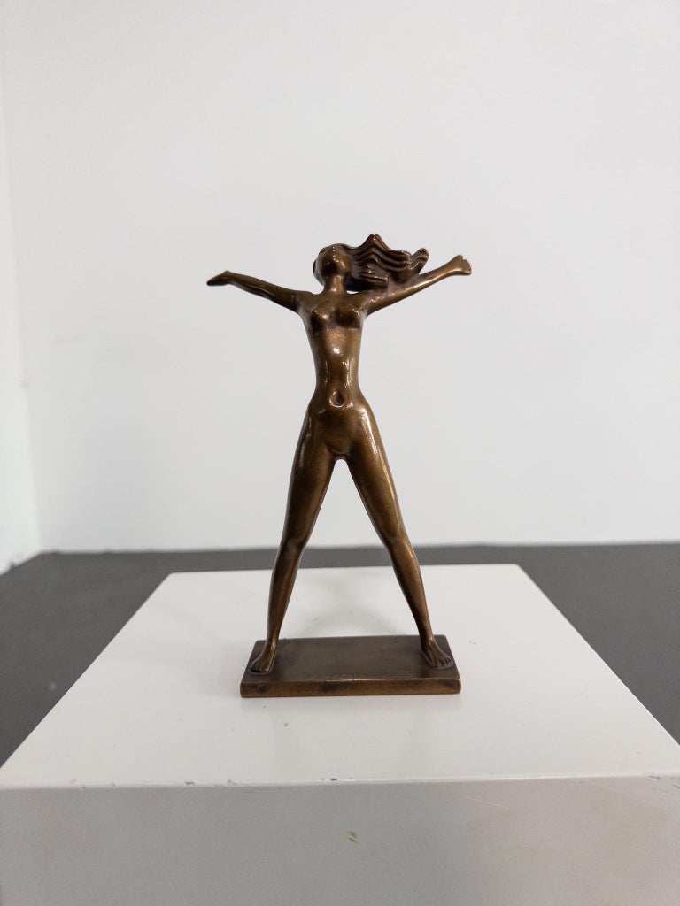 “Fritidsflickan” – Bronze Sculpture by Stig Blomberg for Ystad Brons, Sweden