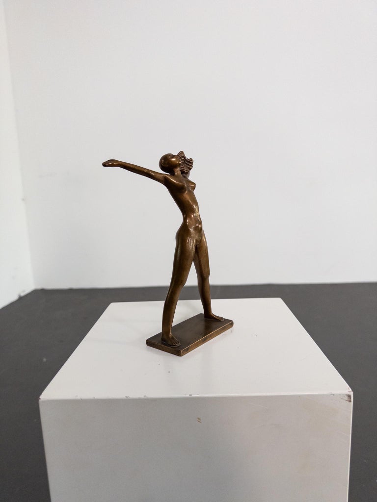 “Fritidsflickan” – Bronze Sculpture by Stig Blomberg for Ystad Brons, Sweden