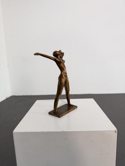 “Fritidsflickan” – Bronze Sculpture by Stig Blomberg for Ystad Brons, Sweden