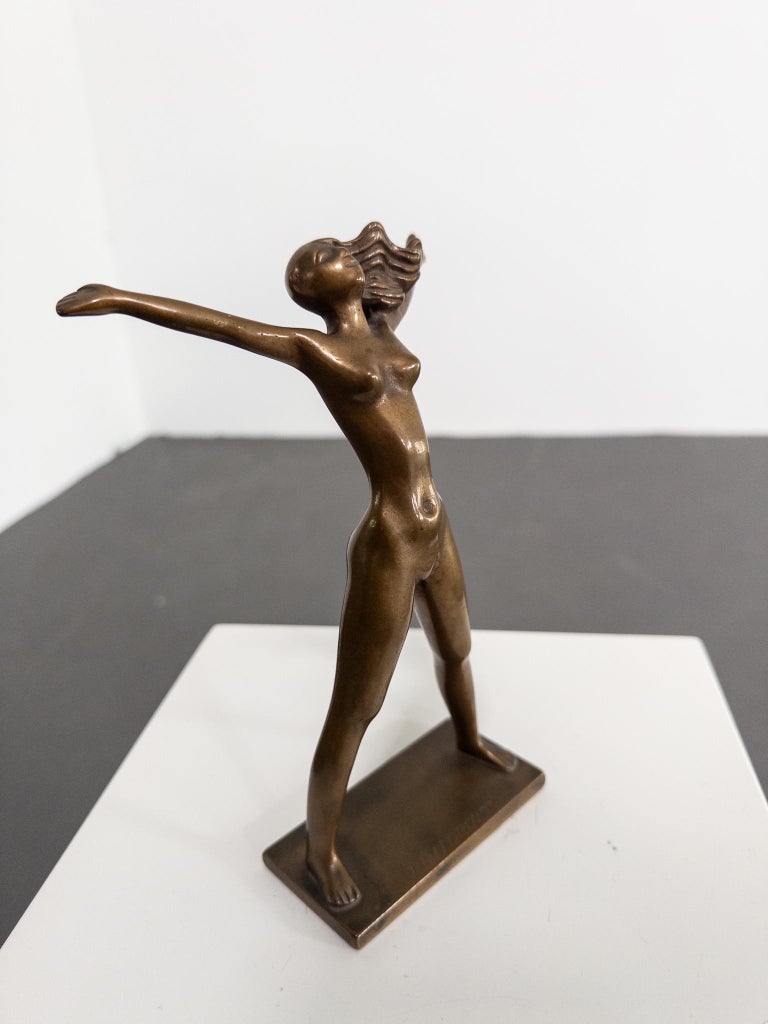 “Fritidsflickan” – Bronze Sculpture by Stig Blomberg for Ystad Brons, Sweden